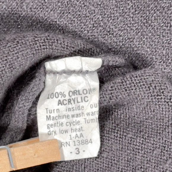 Vintage Harrod Sweater Adult LARGE Gray V Neck Acrylic Knit Raglan Preppy 80s - Picture 6 of 8